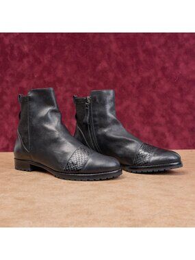 Alexandre Birman Women Black Leather Zip Fashion Deadstock Boots 6US EUR 36